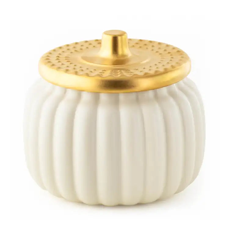 Harvest Ivory Ceramic Pumpkin Candle